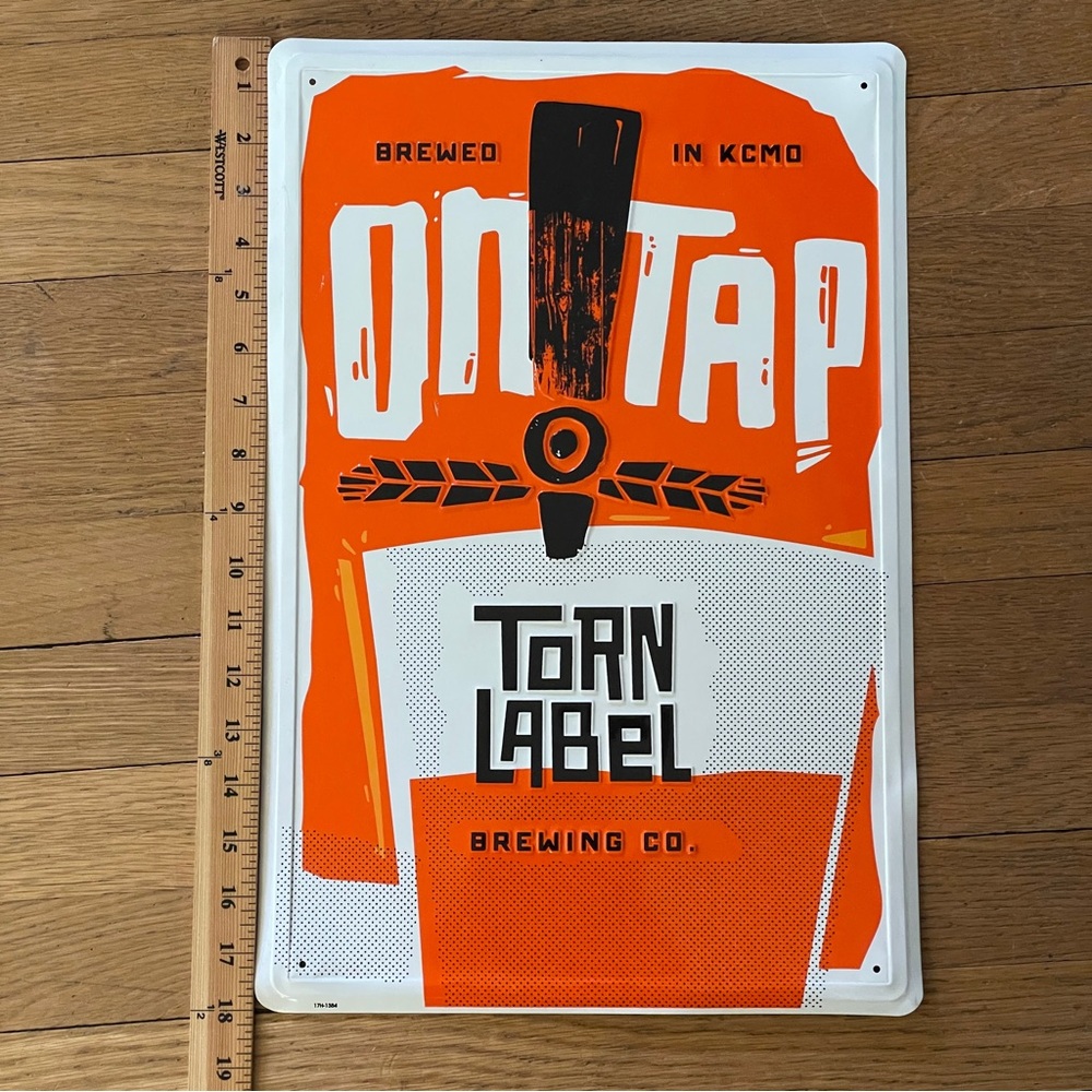 Torn Label Kansas City Brewery Metal Sign 18”x12”